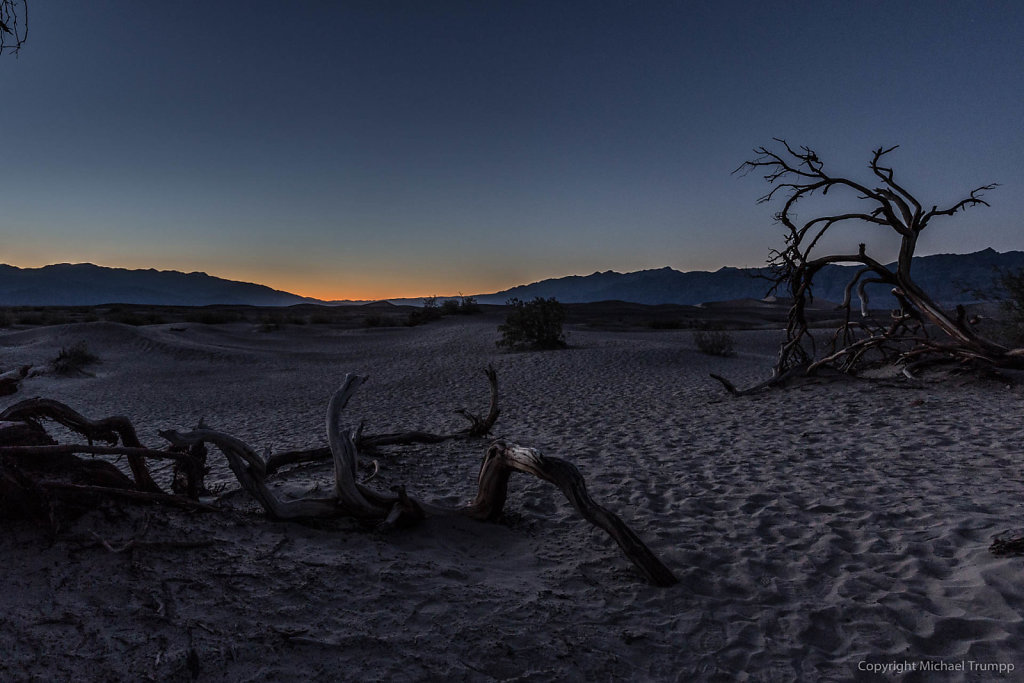 Death Valley Dunes after sunset